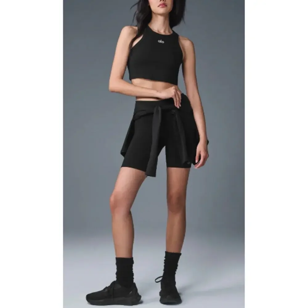 Alo Yoga Black White Aspire Tank Top Size S